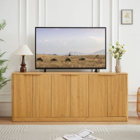 67-inch modern wavy sideboard, curved contour design storage cabinet, 6-door cabinet with storage function